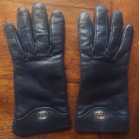 Gucci Black leather Gloves - Picture 1 of 2